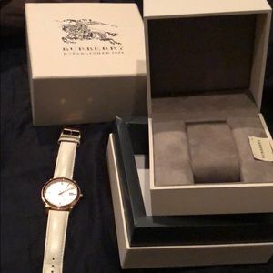 Burberry Watch - rose gold and White